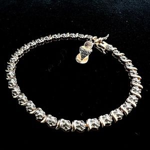 Faux Diamond Tennis Bracelet With Adorable Charm